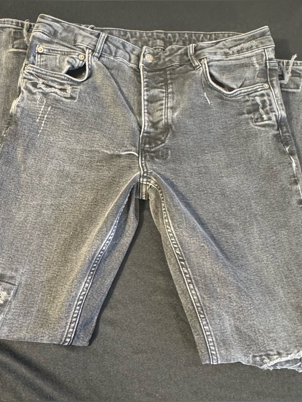 Ksubi Distressed Black Skinny Jeans Raw Hem Streetwear W36